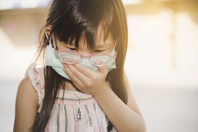 Close-up portrait of a girl
