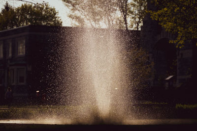 View of fountain in city