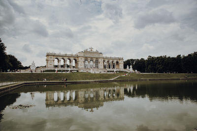 Reflection of building in lake