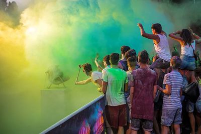 Friends celebrating holi festival