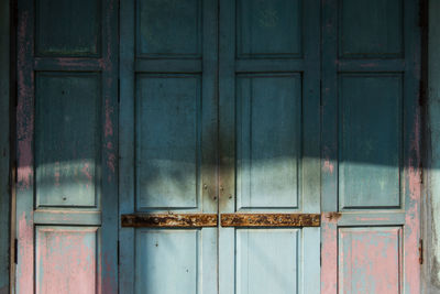 Full frame shot of closed door of house