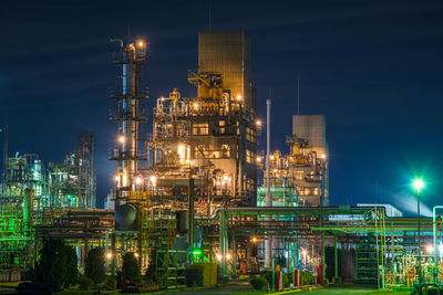 Chemical factory at night