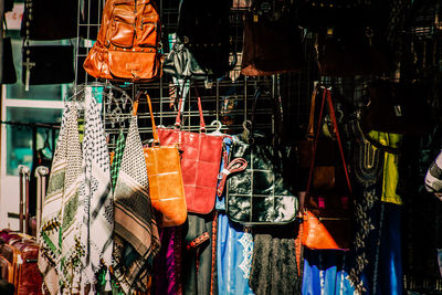 Clothes for sale at market stall