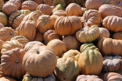 Full frame shot of pumpkins at market