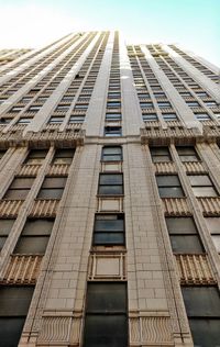 Low angle view of modern building against clear sky