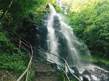 High angle view of waterfall