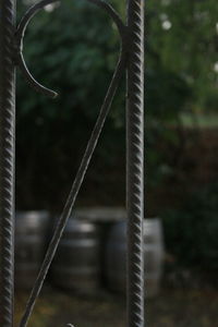 Close-up of metal fence
