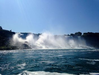 Water splashing in sea