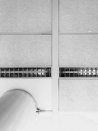 High angle view of railing on wall of building