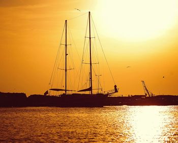 Scenic view of sea at sunset