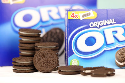 Close-up of cookies on table