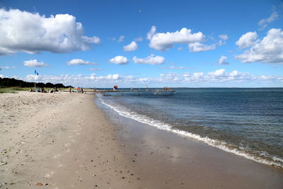 Scenic view of beach against sky