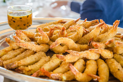 Close-up of seafood in plate