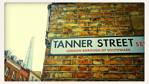 Low angle view of information sign