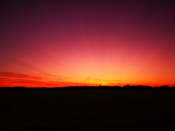 Scenic view of dramatic sky during sunset