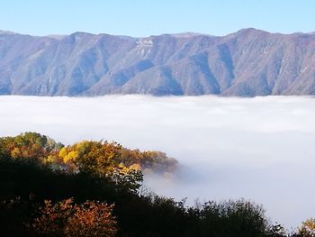 Scenic view of mountains against sky