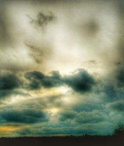 Scenic view of dramatic sky during sunset