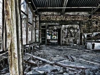 Interior of abandoned building