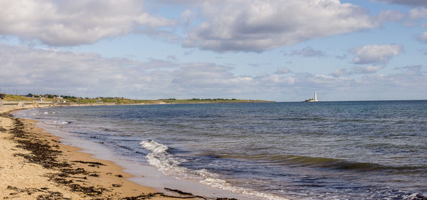 Scenic view of beach against sky