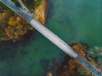 High angle view of bridge over lake