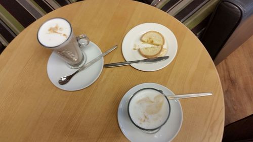 Coffee cup on table