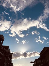 Low angle view of buildings against sky