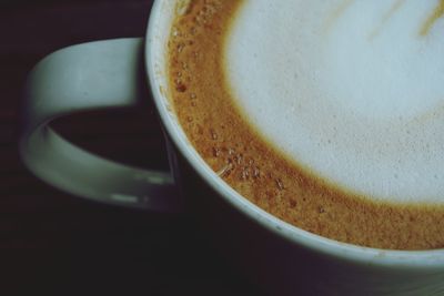 High angle view of coffee on table