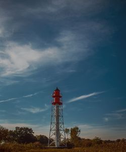 Low angle view of water tower against sky