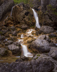 Scenic view of waterfall