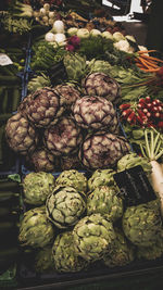 Close-up of vegetables for sale in market