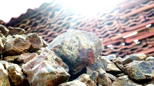 Close-up of stones on rocks