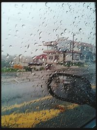 Close-up of water drops on glass