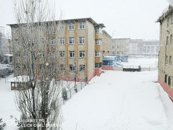 Close-up of snow on road during rainy season