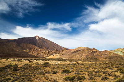 Scenic view of arid landscape against sky