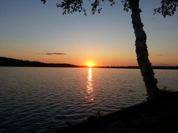 Scenic view of sunset over river