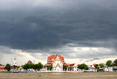 View of building against cloudy sky