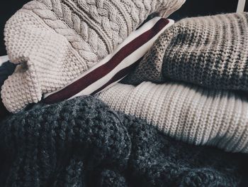 High angle view of hat in snow