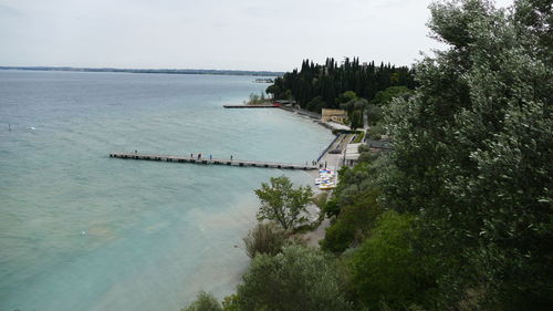 High angle view of sea against sky