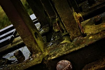 Close-up of abandoned rusty metal