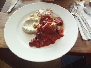 Close-up of food in plate