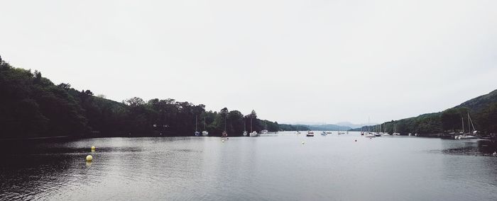 Scenic view of lake against clear sky