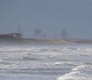 View of calm sea against clear sky