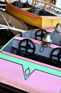 High angle view of boat ride in amusement park