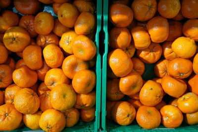 Full frame shot of oranges in market