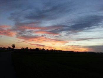 Silhouette of landscape at sunset