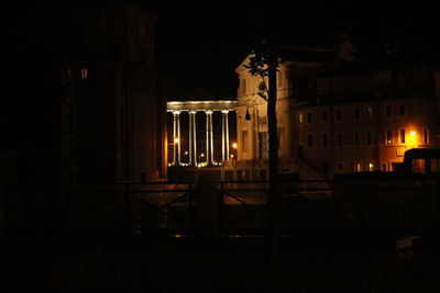 Illuminated street light at night