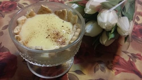 Close-up of tea cup on table