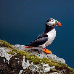Close-up of bird perching on rock