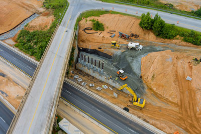 High angle view of road