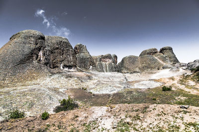 Rock formations against sky